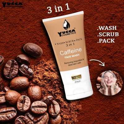 YUCCA CAFFINE FACE WASH 3 IN 1.